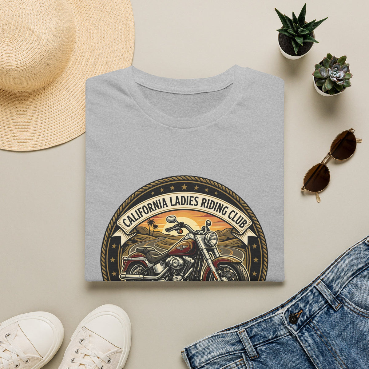 California Ladies Riding Club Motorcycle Tee — 'Feel Sparks on Wheels' Vintage Women's Biker Shirt