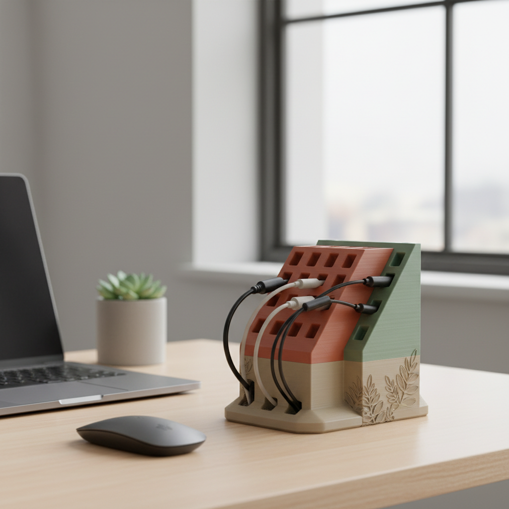 3D Printed Cable Organiser — Sustainable Desk Cable Management Solution