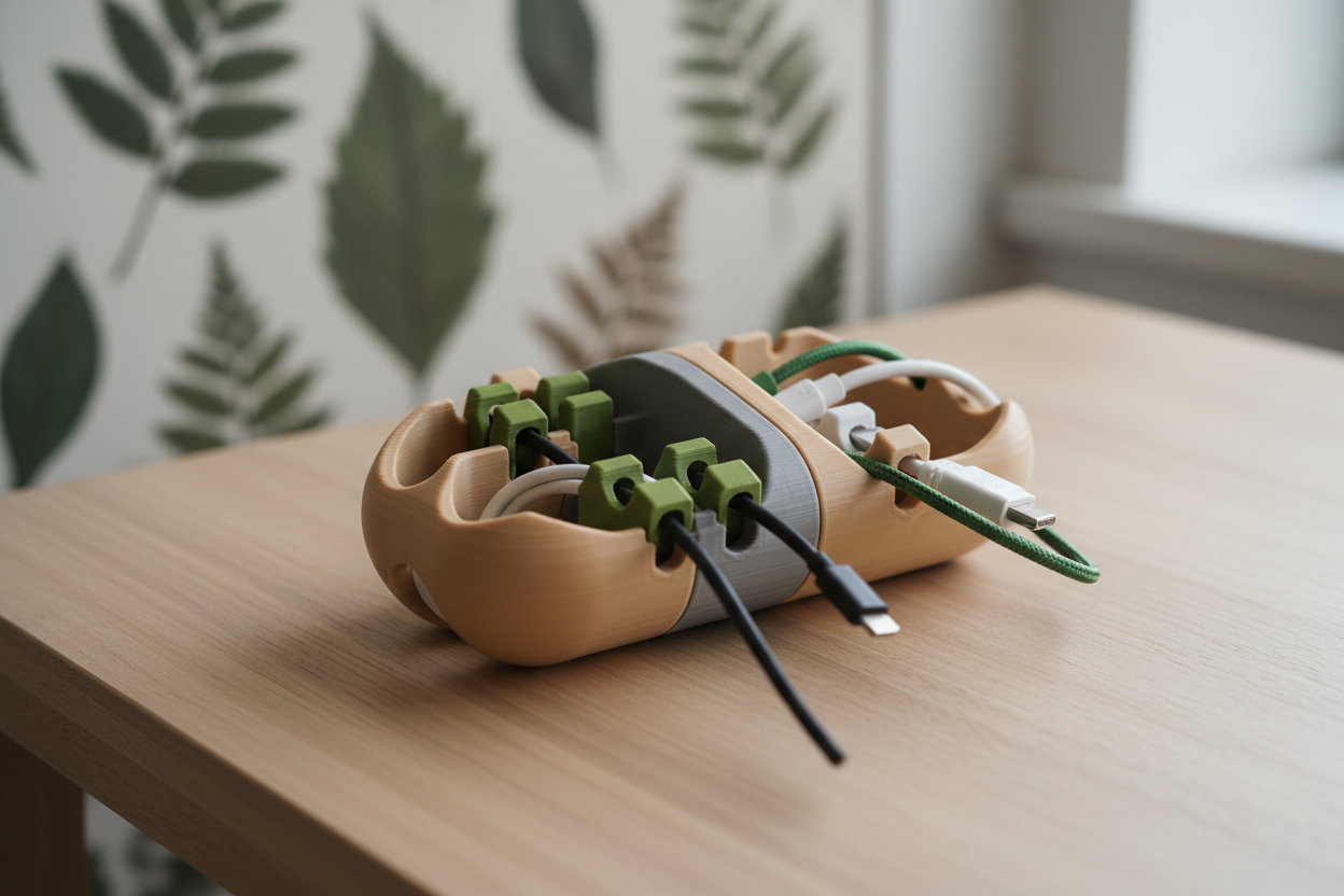 3D Printed Cable Organiser — Sustainable Desk Cable Management Solution