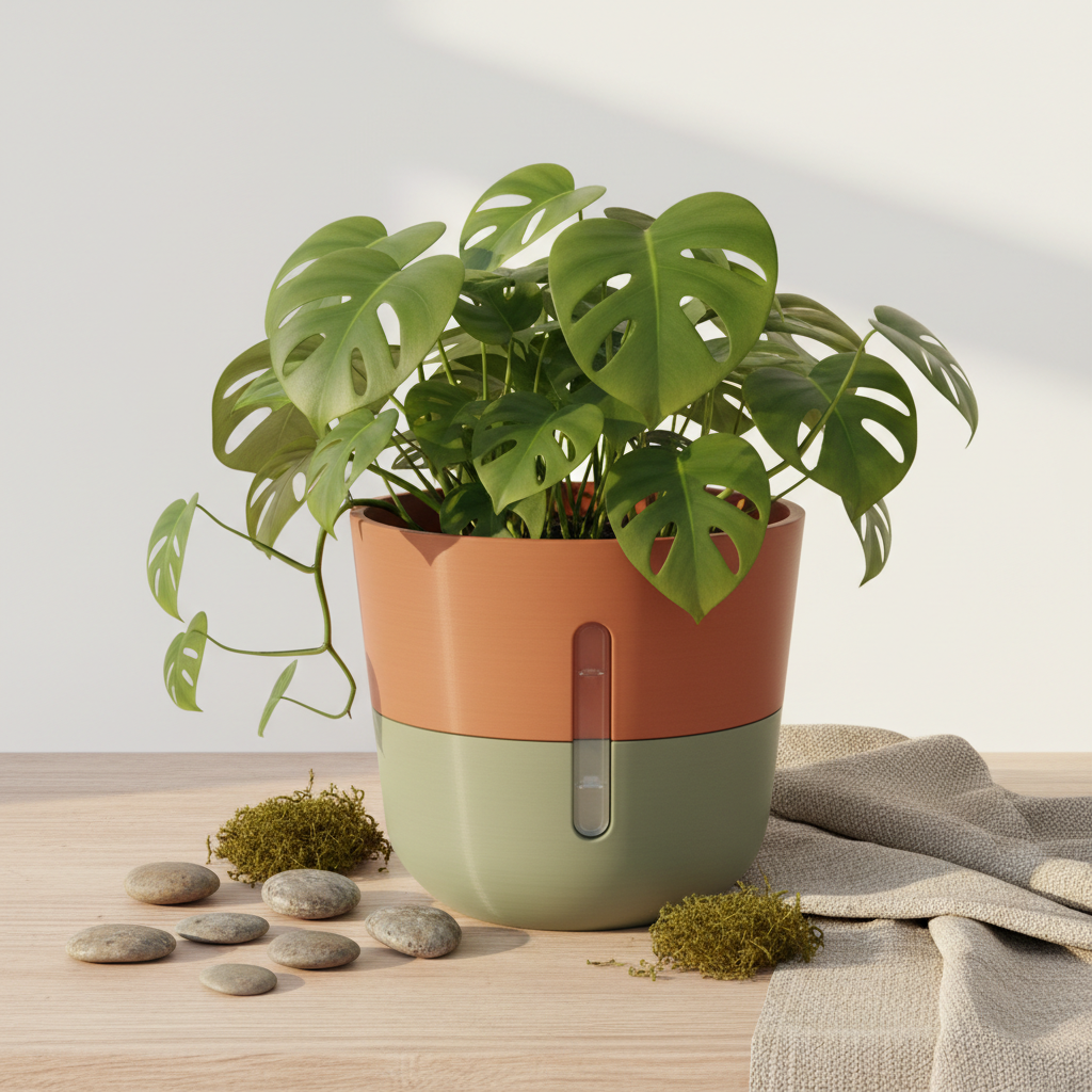 3D Printed Self-Watering Plant Pot — Sustainable Indoor Planter