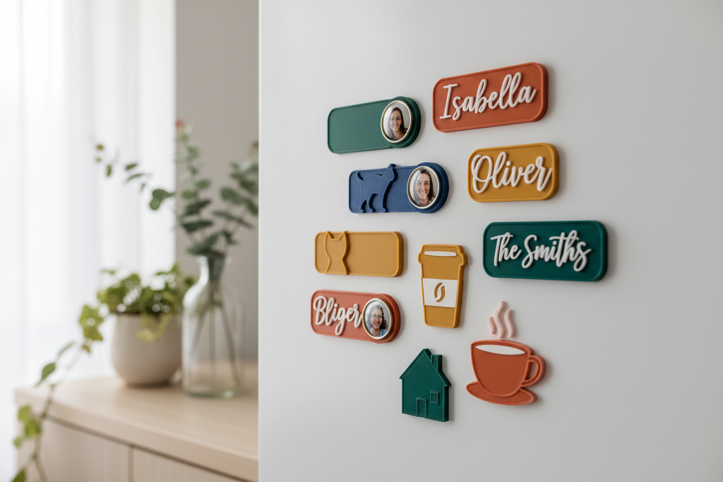 Custom 3D Printed Fridge Magnets – Personalized Name & Photo Magnets