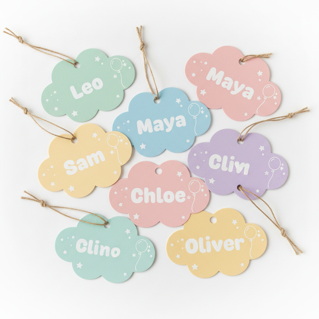 Kids Birthday Name Tag Set
