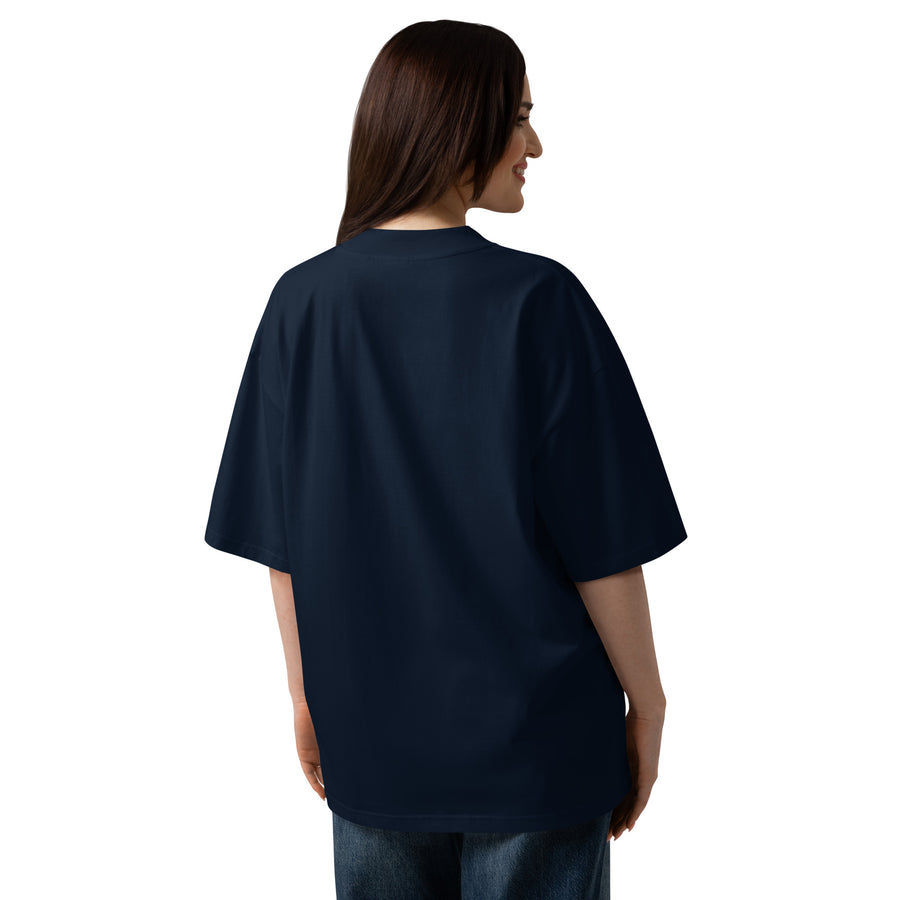 Unisex organic oversized high neck t-shirt